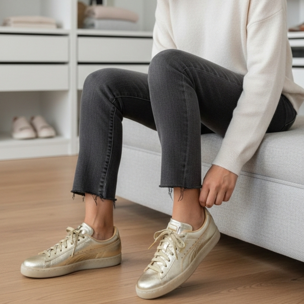 PUMA 50th Anniversary Golden Suede Metallic Leather Sneaker 1968 Women's Size 6 - Picture 14 of 14